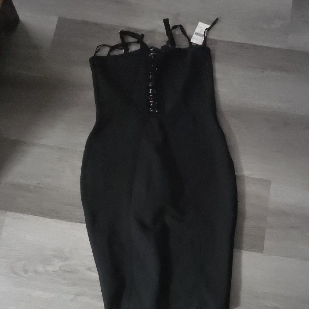 Elegant Black Bandage Dress